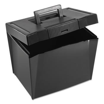 Pendaflex Portable File Storage Box, Letter, Plastic, 13 1/2 x 10 1/4 x 10 7/8, Black