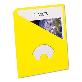Pendaflex Essentials Slash Pocket Project Folders, 3 Holes, Letter, Yellow, 25/Pack