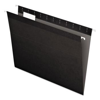 Pendaflex Reinforced Hanging Folders, 1/5 Tab, Letter, Black, 25/Box