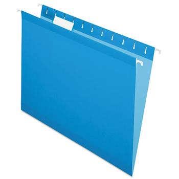 Pendaflex Reinforced Hanging Folders, 1/5 Tab, Letter, Blue, 25/Box