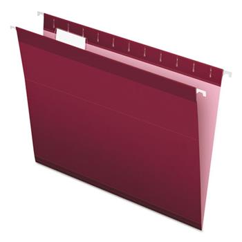 Pendaflex Reinforced Hanging Folders, 1/5 Tab, Letter, Burgundy, 25/Box
