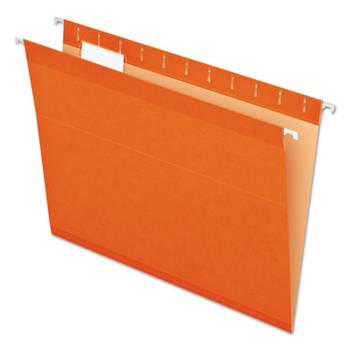 Pendaflex Reinforced Hanging Folders, 1/5 Tab, Letter, Orange, 25/Box
