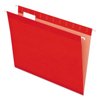 Pendaflex Reinforced Hanging Folders, 1/5 Tab, Letter, Red, 25/Box