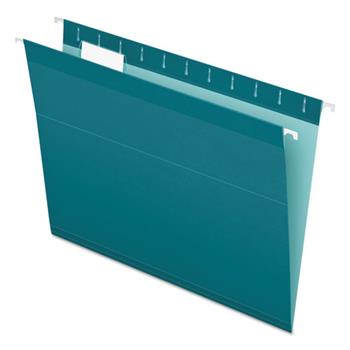 Pendaflex Reinforced Hanging Folders, 1/5 Tab, Letter, Teal, 25/Box