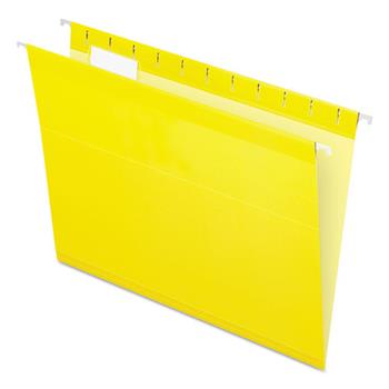 Pendaflex Reinforced Hanging Folders, 1/5 Tab, Letter, Yellow, 25/Box
