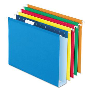 Pendaflex Reinforced 2&quot; Extra Capacity Hanging Folders, 1/5 Tab, Letter, Assorted, 25/Box