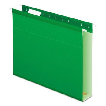 Pendaflex Reinforced 2&quot; Extra Capacity Hanging Folders, Letter, Bright Green, 25/Box