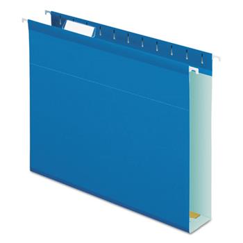 Pendaflex Reinforced 2&quot; Extra Capacity Hanging Folders, 1/5 Tab, Letter, Blue, 25/Box