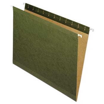 Pendaflex&#174; Reinforced Hanging File Folders, No Tabs, Letter, Standard Green, 25/Box