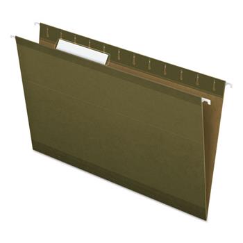 Pendaflex Reinforced Hanging File Folders, 1/3 Tab, Legal, Standard Green, 25/Box
