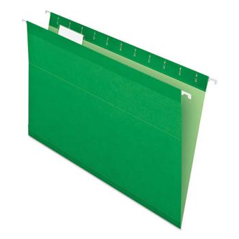 Pendaflex Reinforced Hanging Folders, 1/5 Tab, Legal, Bright Green, 25/Box