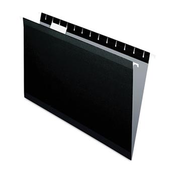 Pendaflex Reinforced Hanging Folders, 1/5 Tab, Legal, Black, 25/Box