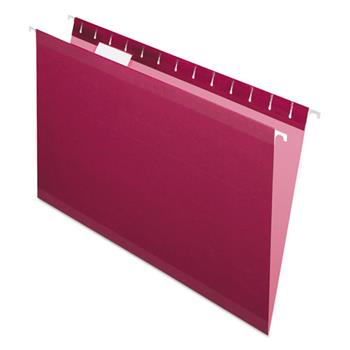 Pendaflex Reinforced Hanging Folders, 1/5 Tab, Legal, Burgundy, 25/Box