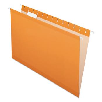 Pendaflex Reinforced Hanging Folders, 1/5 Tab, Legal, Orange, 25/Box