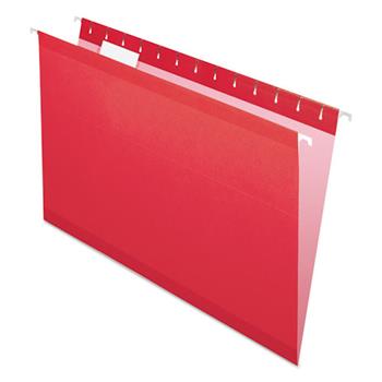 Pendaflex Reinforced Hanging Folders, 1/5 Tab, Legal, Red, 25/Box
