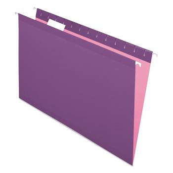 Pendaflex Reinforced Hanging Folders, 1/5 Tab, Legal, Violet, 25/Box