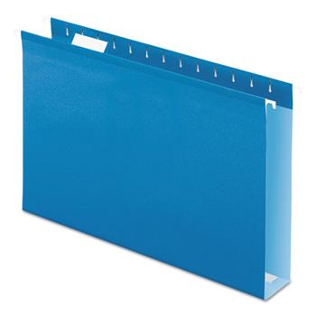 Pendaflex Reinforced 2&quot; Extra Capacity Hanging Folders, 1/5 Tab, Legal, Blue, 25/Box