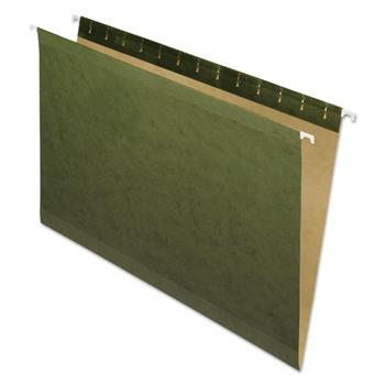Pendaflex Reinforced Hanging File Folders, No Tabs, Legal, Standard Green, 25/Box