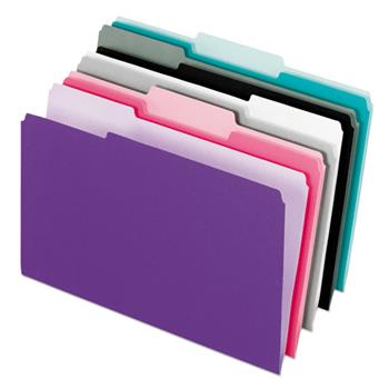 Pendaflex Interior File Folders, 1/3 Cut Top Tab, Letter, Pastel Assortment, 100/Box