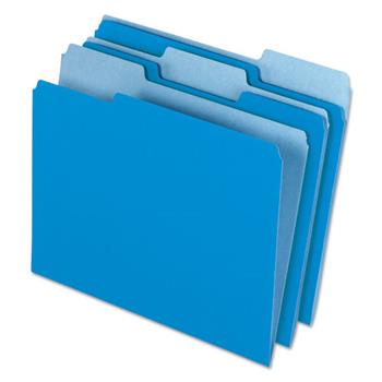 Pendaflex Interior File Folders, 1/3 Cut Top Tab, Letter, Blue 100/Box