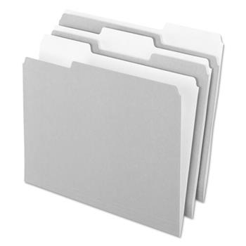 Pendaflex Interior File Folders, 1/3 Cut Top Tab, Letter, Gray, 100/Box