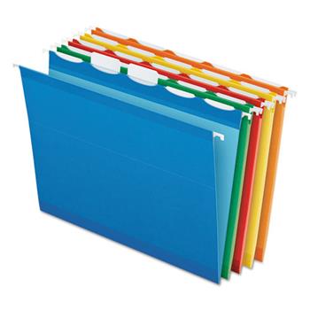 Pendaflex Colored Reinforced Hanging Folders, 1/5 Tab, Letter, Asst, 25/Box