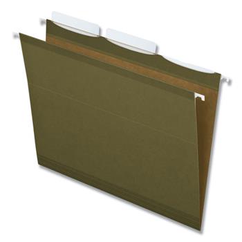 Pendaflex Ready-Tab Reinforced Hanging Folders, 1/3 Tab, Letter, Green, 25/Box