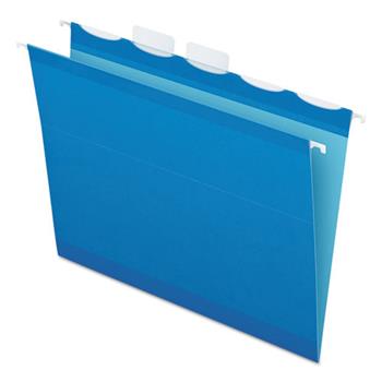 Pendaflex Colored Reinforced Hanging Folders, 1/5 Tab, Letter, Blue, 25/BX
