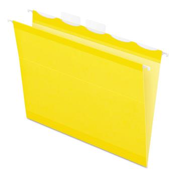 Pendaflex Colored Reinforced Hanging Folders, 1/5 Tab, Letter, Yellow, 25/Box