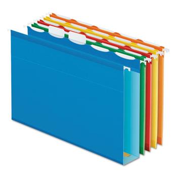 Pendaflex Ready-Tab Hanging File Folders, 2&quot; Capacity, 1/5 Tab, Letter, Assorted, 20/Box