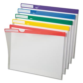 Pendaflex&#174; Clear Poly Index Folders, Letter, Assorted Colors, 10/Pack