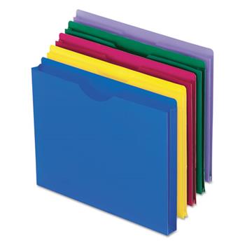 Pendaflex Expanding File Jackets, Letter, Poly, Blue/Green/Purple/Red/Yellow, 10/Pack