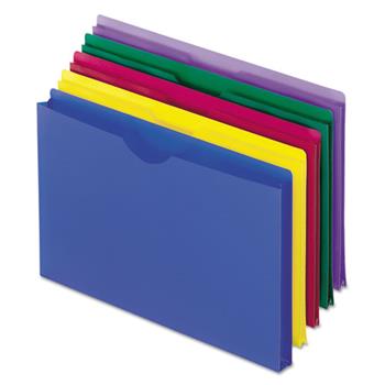 Pendaflex Expanding File Jackets, Legal, Poly, Blue/Green/Purple/Red/Yellow, 5/Pack