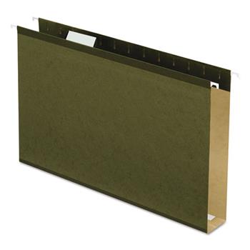 Pendaflex Extra Capacity Reinforced Hanging File Folders with Box Bottom, Legal, Green