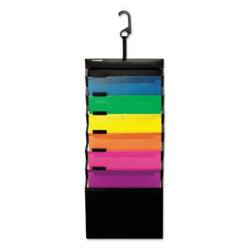 Pendaflex Desk Free Hanging Organizer With Case, 1/3 Tab, 6 Pockets, Letter, Poly, Asst
