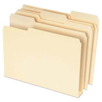 Pendaflex DoubleStuff File Folders, 1/3 Cut, Letter, Manila, 50/Pack