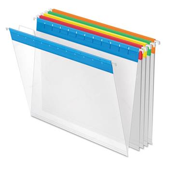 Pendaflex EasyView Poly Hanging File Folders, 1/5 Tab, Letter, Assorted Colors, 25/Box