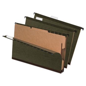 Pendaflex&#174; SureHook Reinforced Hanging Folder, 2 Divider, Legal, Standard Green, 10/Box