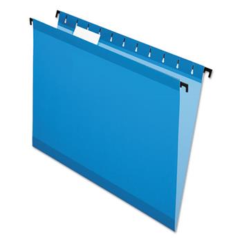 Pendaflex SureHook Poly Laminate Hanging Folders, Letter, 1/5 Tab, Blue, 20/Box