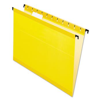 Pendaflex SureHook Poly Laminate Hanging Folders, Letter, 1/5 Tab, Yellow, 20/Box