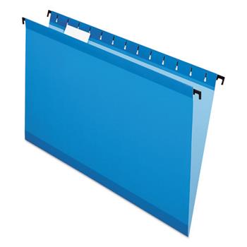 Pendaflex SureHook Poly Laminate Hanging Folders, Legal, 1/5 Tab, Blue, 20/Box