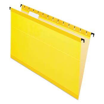 Pendaflex&#174; SureHook Poly Laminate Hanging Folders, Legal, 1/5 Tab, Yellow, 20/Box