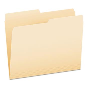 Pendaflex Essentials File Folders, 1/2 Cut, Top Tab, Letter, Manila, 100/Box