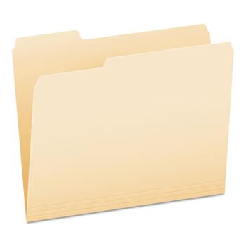 Pendaflex Essentials File Folders, 1/3 Cut, First Position, Top Tab, Letter, Manila, 100/Box