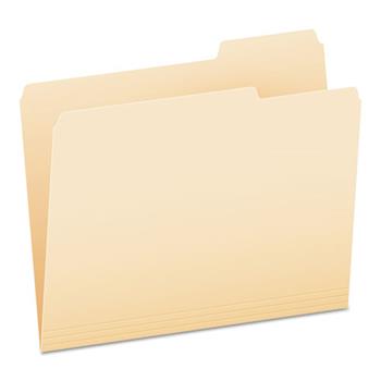 Pendaflex Essentials File Folders, 1/3 Cut, Third Position, Top Tab, Letter, Manila, 100/Box