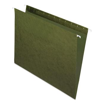 Pendaflex&#174; Essentials Hanging File Folders, Untabbed, Letter, Standard Green, 25/Box