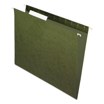 Pendaflex Essentials Hanging File Folders, 1/3 Tab, Letter, Standard Green, 25/Box