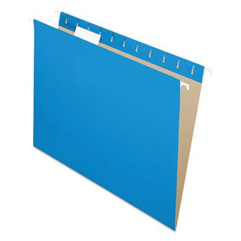 Pendaflex Essentials Colored Hanging Folders, 1/5 Tab, Letter, Blue, 25/Box