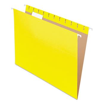 Pendaflex Essentials Colored Hanging Folders, 1/5 Tab, Letter, Yellow, 25/Box