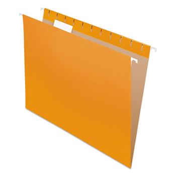 Pendaflex Essentials Colored Hanging Folders, 1/5 Tab, Letter, Orange, 25/Box